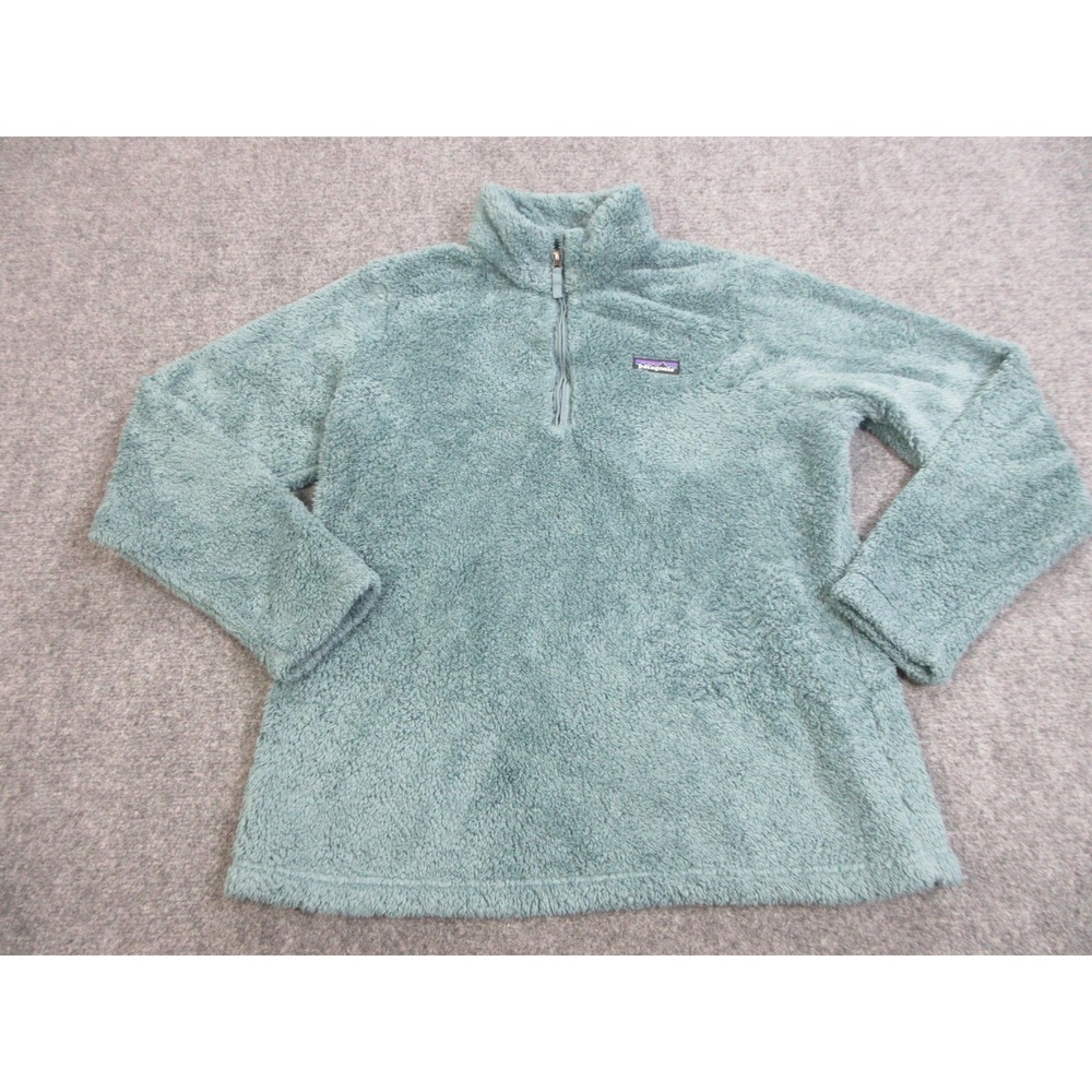 Patagonia Los Gatos Fleece Jacket Womens XL Green 1/4 Zip Pullover STY25235